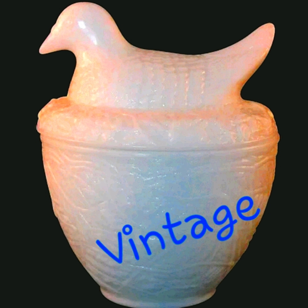 Milk Glass Trinket box Vintage Dove